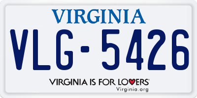 VA license plate VLG5426