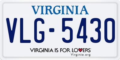 VA license plate VLG5430