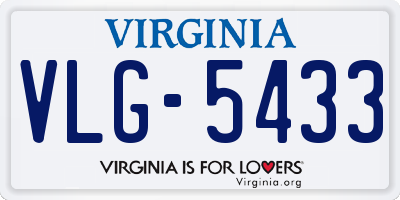 VA license plate VLG5433