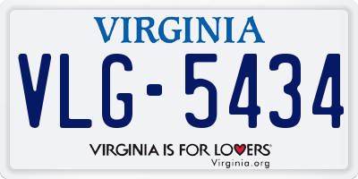 VA license plate VLG5434