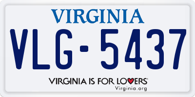 VA license plate VLG5437