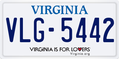 VA license plate VLG5442