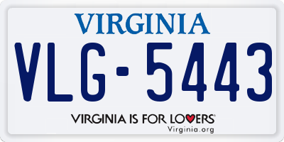 VA license plate VLG5443