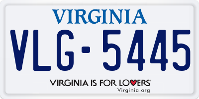 VA license plate VLG5445