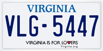 VA license plate VLG5447