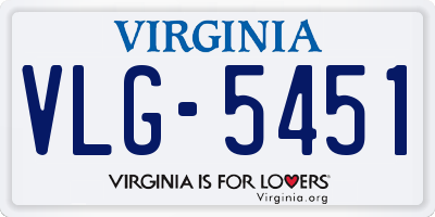 VA license plate VLG5451