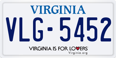 VA license plate VLG5452