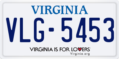 VA license plate VLG5453