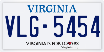 VA license plate VLG5454