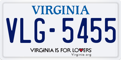 VA license plate VLG5455