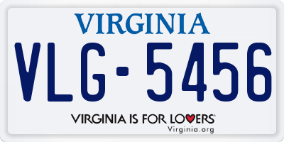 VA license plate VLG5456