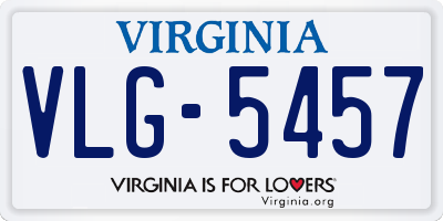 VA license plate VLG5457