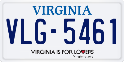 VA license plate VLG5461