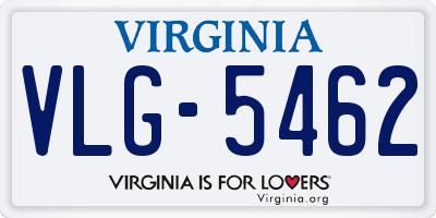VA license plate VLG5462