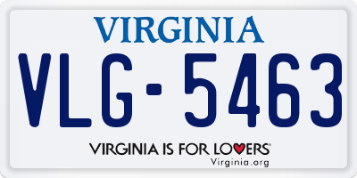 VA license plate VLG5463