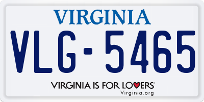 VA license plate VLG5465
