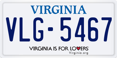 VA license plate VLG5467