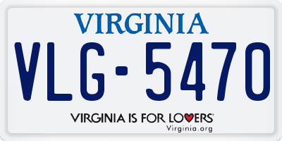 VA license plate VLG5470