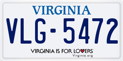 VA license plate VLG5472