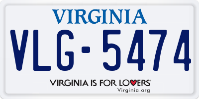VA license plate VLG5474