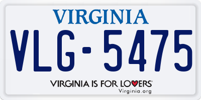 VA license plate VLG5475