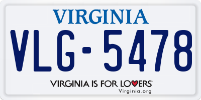 VA license plate VLG5478