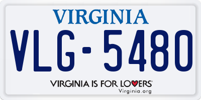VA license plate VLG5480