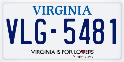 VA license plate VLG5481
