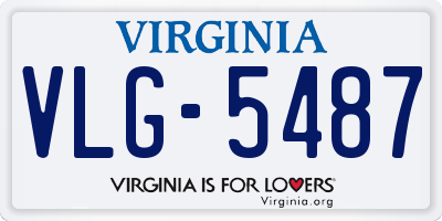 VA license plate VLG5487