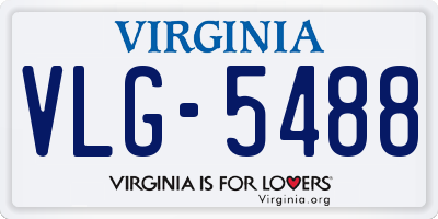 VA license plate VLG5488