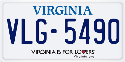 VA license plate VLG5490