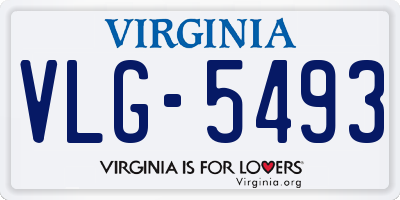 VA license plate VLG5493