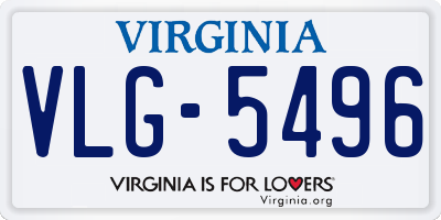 VA license plate VLG5496