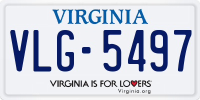 VA license plate VLG5497