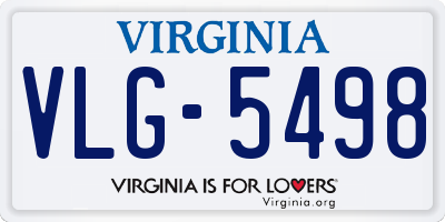 VA license plate VLG5498