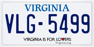 VA license plate VLG5499