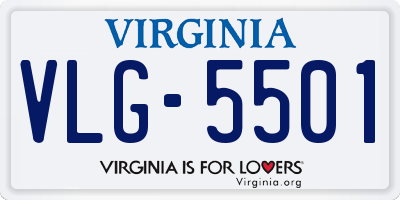 VA license plate VLG5501