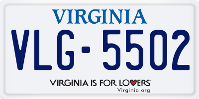 VA license plate VLG5502