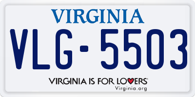 VA license plate VLG5503