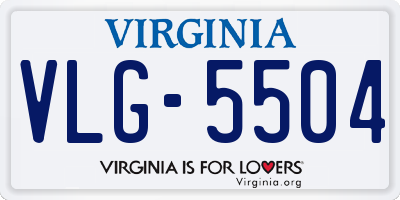 VA license plate VLG5504