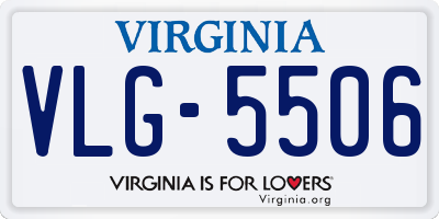 VA license plate VLG5506