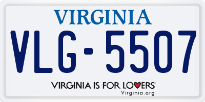 VA license plate VLG5507