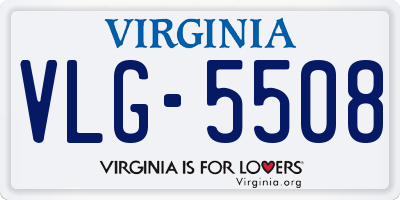 VA license plate VLG5508