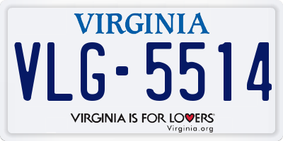 VA license plate VLG5514