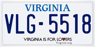 VA license plate VLG5518