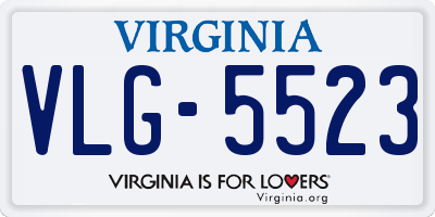 VA license plate VLG5523