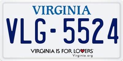 VA license plate VLG5524