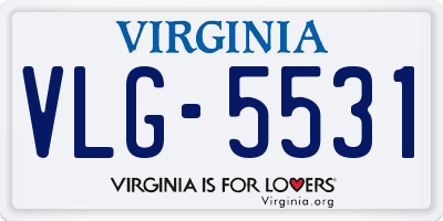VA license plate VLG5531