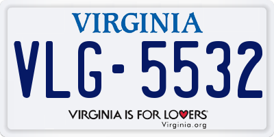 VA license plate VLG5532