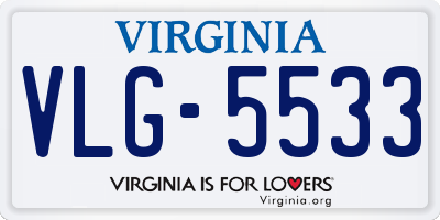 VA license plate VLG5533